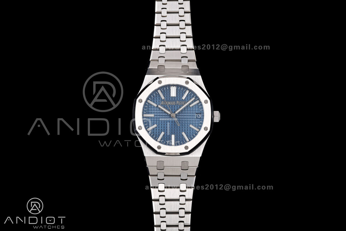 Royal Oak 41mm 15510 SS JF 1:1 Best Edition Blue Dial on SS Bracelet SA4302 Super Clone